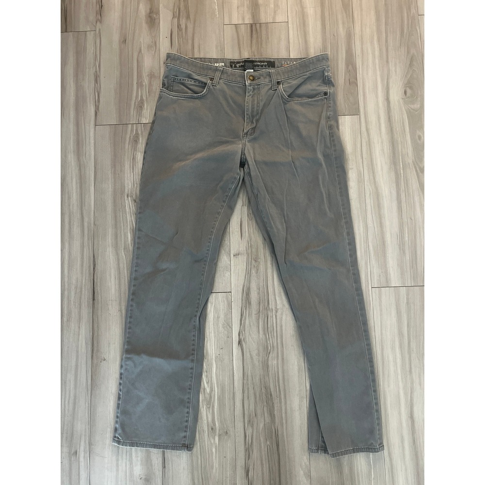 Marc Anthony Flex+ Slim Fit Grey Stretch Pants Mens 34x32 (Measures 34x30)